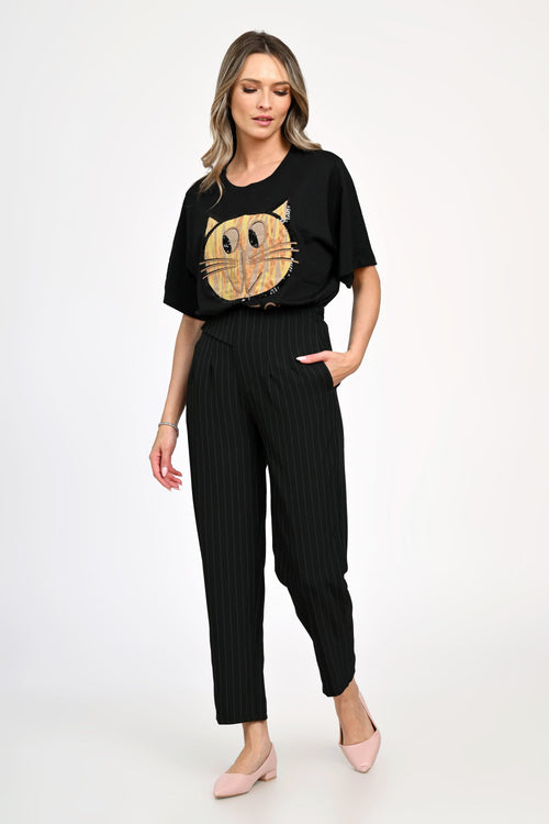Pantaloni negri Zoe Natalee Fashion