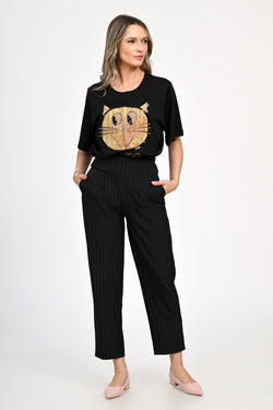 Pantaloni negri Zoe Natalee Fashion