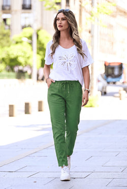 Pantaloni verzi Amalia Natalee