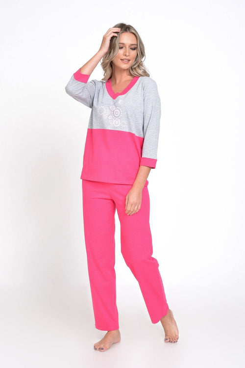 Natalee Fashion Pijamale Dama Pijama dama roz & gri fluture Livia