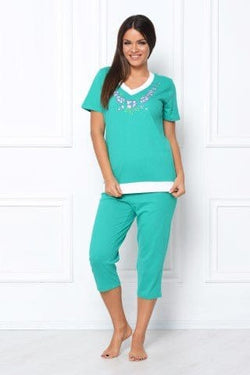 Natalee Fashion Pijamale Dama Pijama dama verde 3/4 Alicia