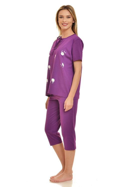 Natalee Fashion Pijamale Dama Pijama margarete mov 3/4 Natalee