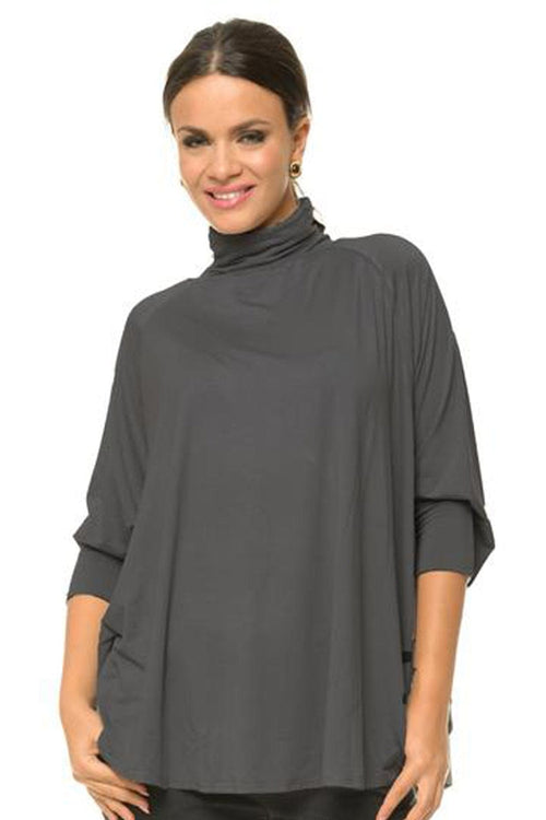 Natalee Fashion Bluză Poncho Gri inchis Cami