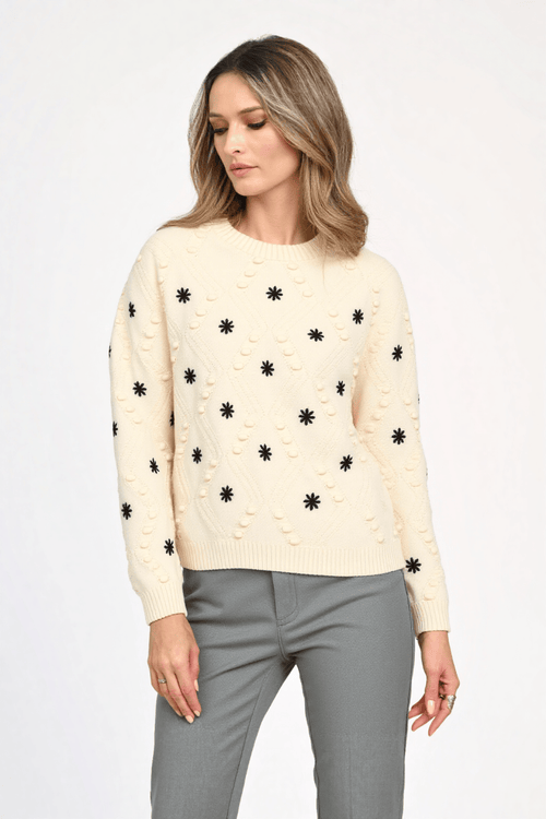 Pulover crem Mara Natalee Fashion