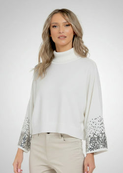 Pulover dama alb Adelina Natalee