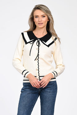 Pulover damă crem Lorena Natalee Fashion