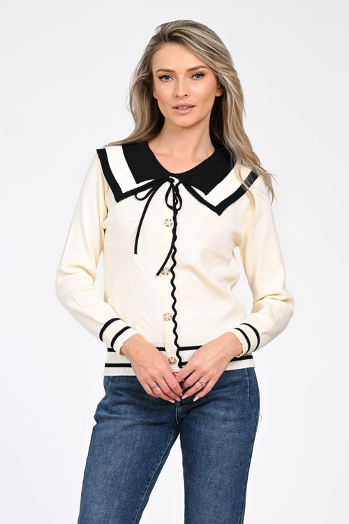 Pulover damă crem Lorena Natalee Fashion