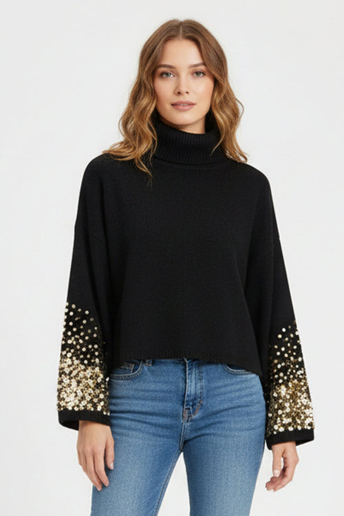 Pulover dama negru Ariana Natalee Fashion