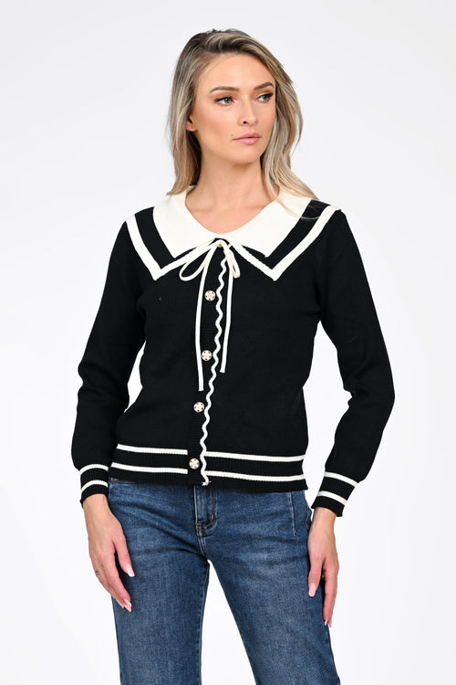 Pulover dama negru Melina Natalee Fashion