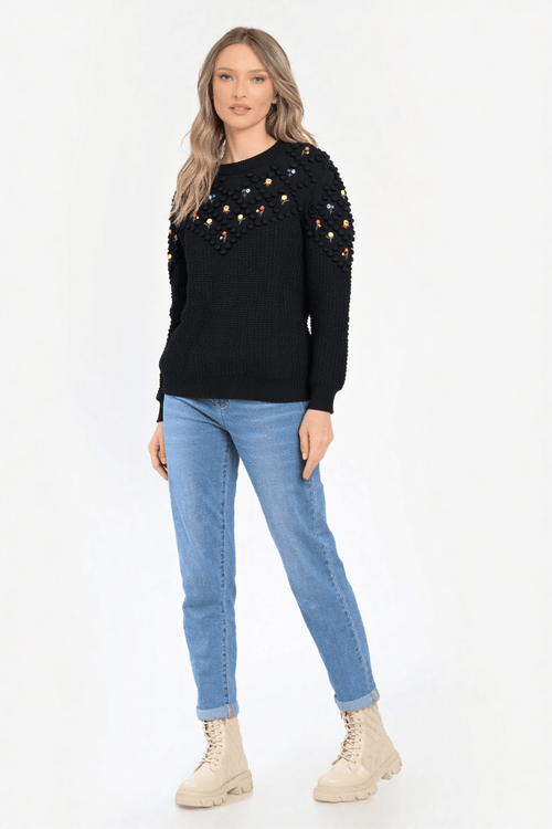 Pulover dama negru Tania Natalee