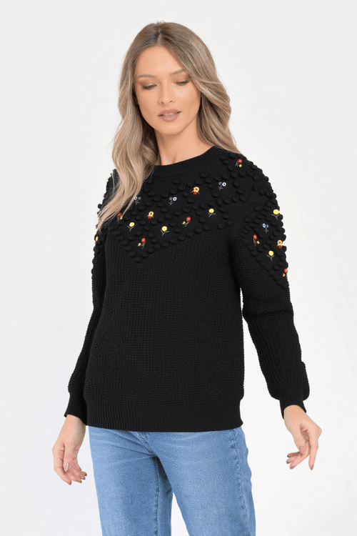 Pulover dama negru Tania Natalee