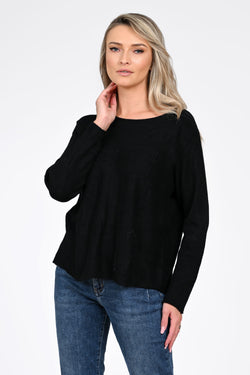 Puloverul negru Daria Natalee Fashion