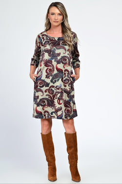 Rochia damă casual paisley Eliza Natalee Fashion