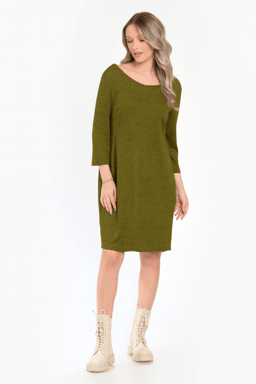 Rochie casual din tricot olive Maria Natalee