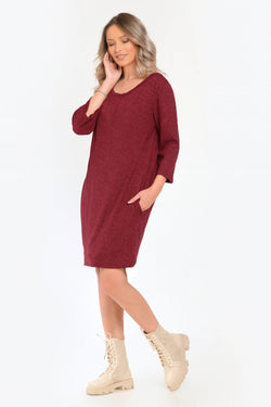Rochie casulal bordeaux Anemona Natalee