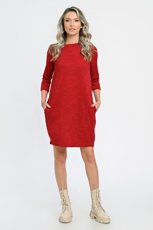 Rochie casulal bordeaux Anemona Natalee