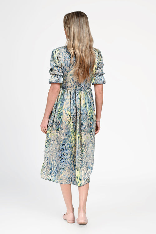 Rochie damă cu imprimeu abstract și cordon Sorina Natalee