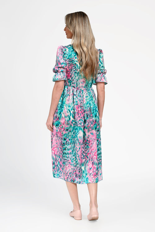 Rochie damă cu imprimeu colorat și cordon Daria Natalee Fashion