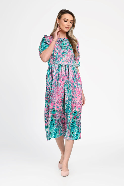 Rochie damă cu imprimeu colorat și cordon Daria Natalee Fashion