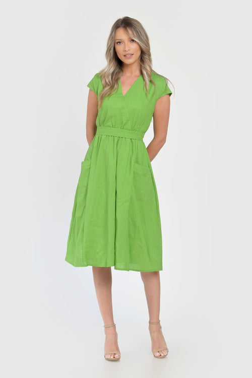 Natalee Fashion Rochie Rochie dama de vara verde olive Aura