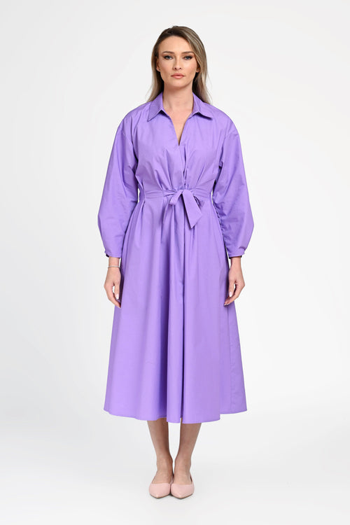 Rochie damă din bumbac cu cordon în talie  Elena Natalee Fashion