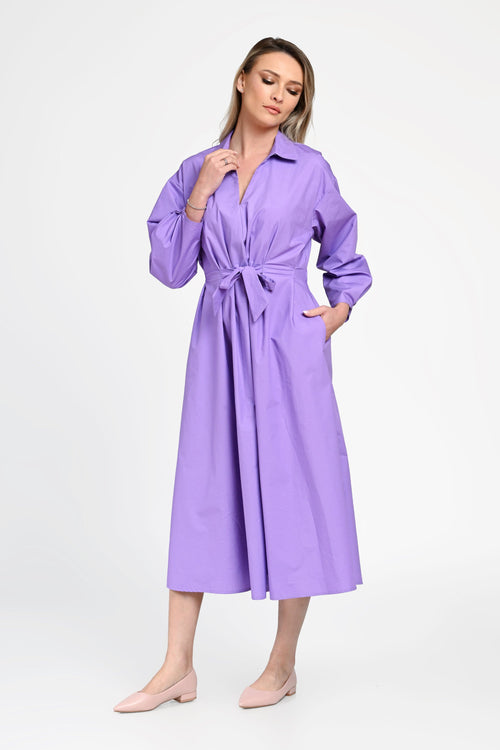 Rochie damă din bumbac cu cordon în talie  Elena Natalee Fashion