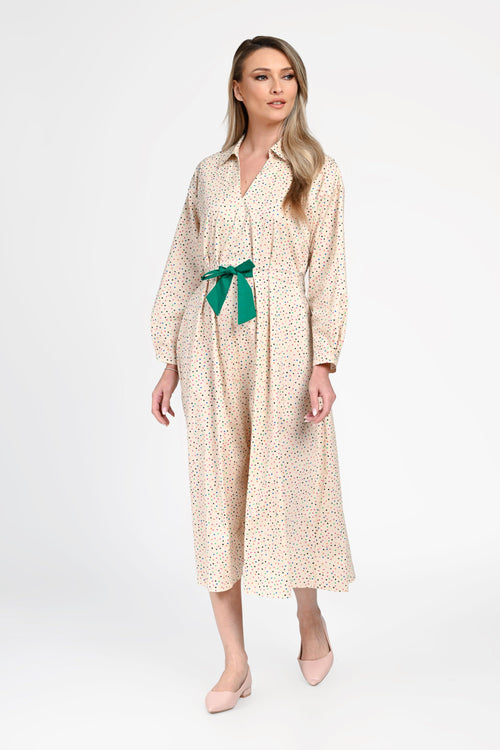 Rochie damă din bumbac cu imprimeu delicat Amelia Natalee Fashion