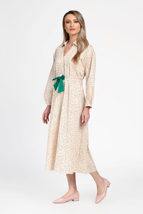 Rochie damă din bumbac cu imprimeu delicat Amelia Natalee Fashion