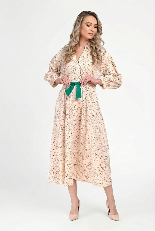 Rochie damă din bumbac cu imprimeu delicat Amelia Natalee Fashion