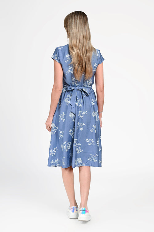 Rochie damă din bumbac cu imprimeu floral și decolteu în V Carmen Natalee Fashion