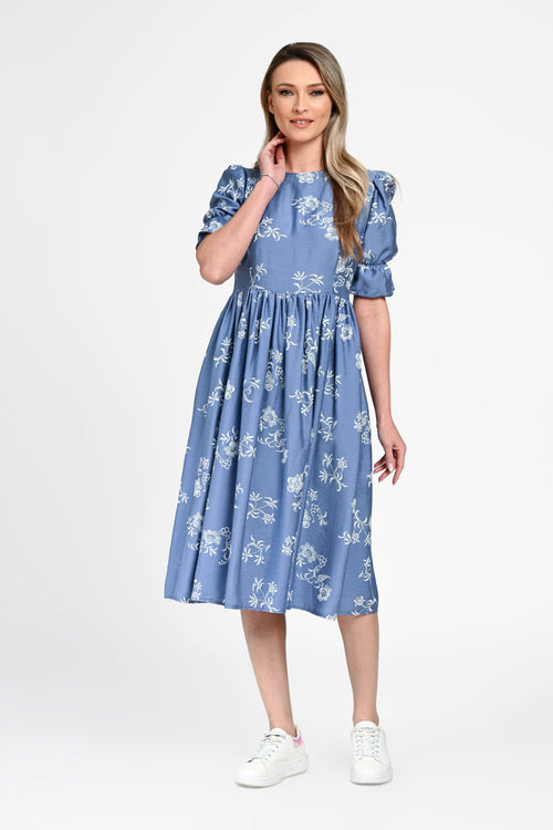 Rochie damă din bumbac cu imprimeu floral Teodora Natalee