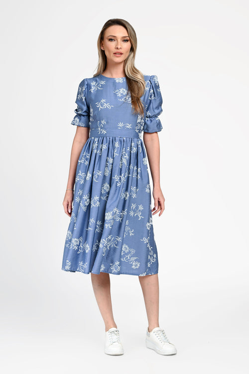 Rochie damă din bumbac cu imprimeu floral Teodora Natalee