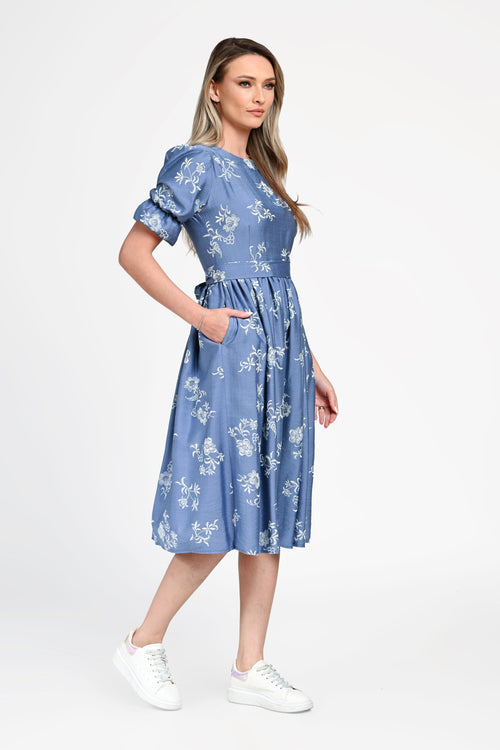 Rochie damă din bumbac cu imprimeu floral Teodora Natalee