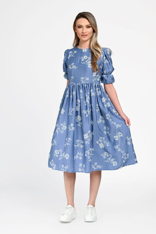 Rochie damă din bumbac cu imprimeu floral Teodora Natalee