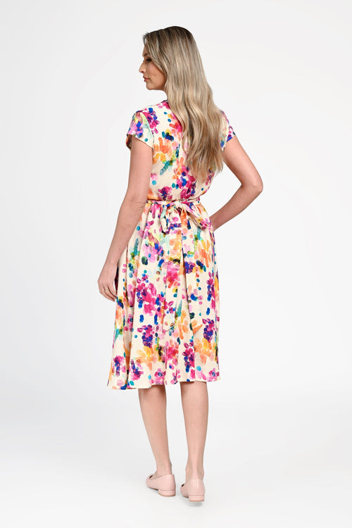 Rochie damă din viscoză cu imprimeu floral multicolor – “Irina” Natalee Fashion