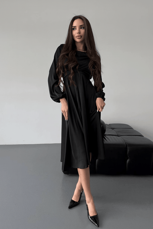 Rochie dama eleganta negra Gracie Natalee