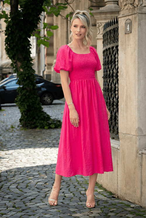Rochie damă fucsia midi Serena Natalee