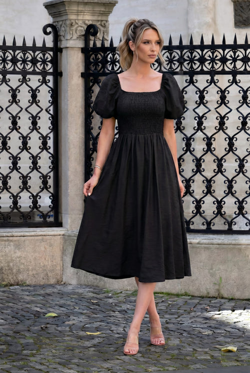 Rochie damă neagră midi Eloisa Natalee