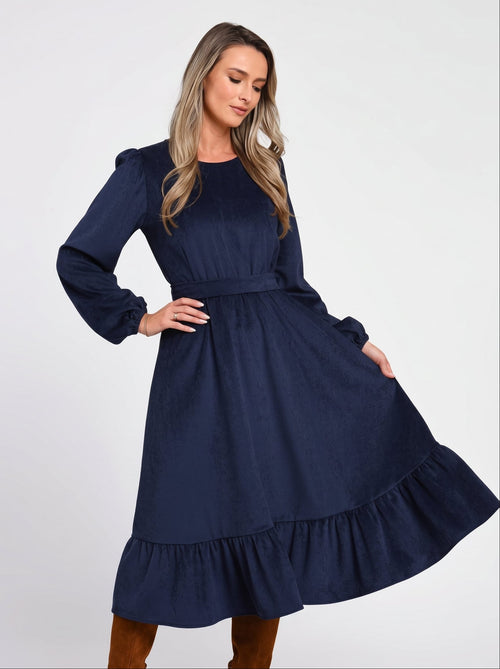 Rochie dama raiat PLUS bleumarin Mara Natalee