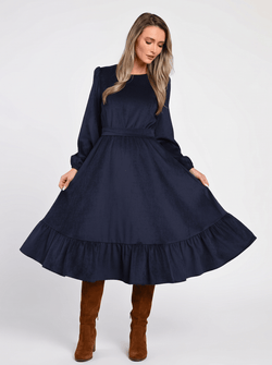 Rochie dama raiat PLUS bleumarin Mara Natalee