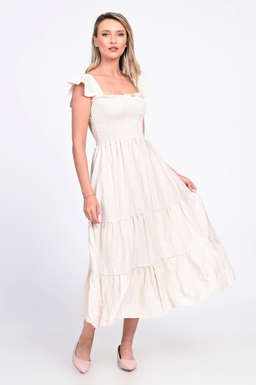 Rochie dama vara crem Valerica Natalee