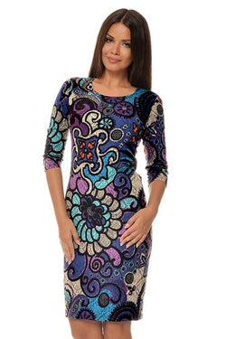 Natalee Fashion Rochie Rochie din brocard multicolor Natalia