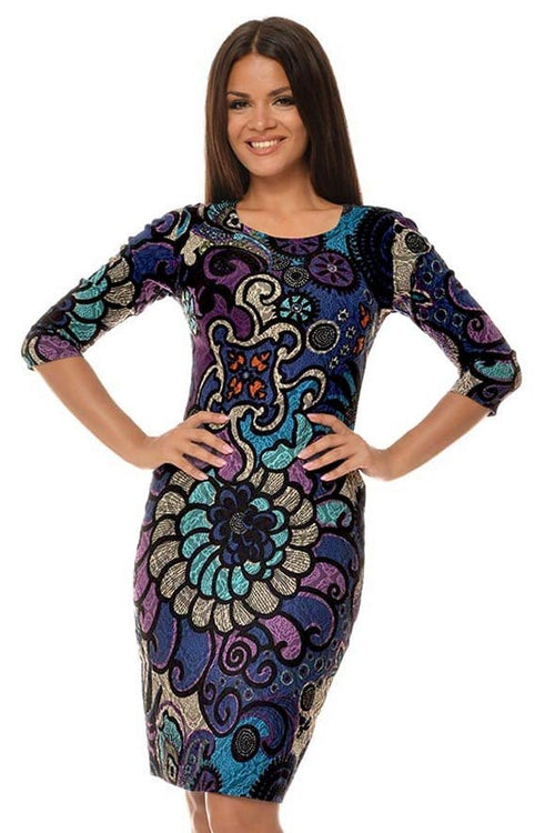 Natalee Fashion Rochie Rochie din brocard multicolor Natalia