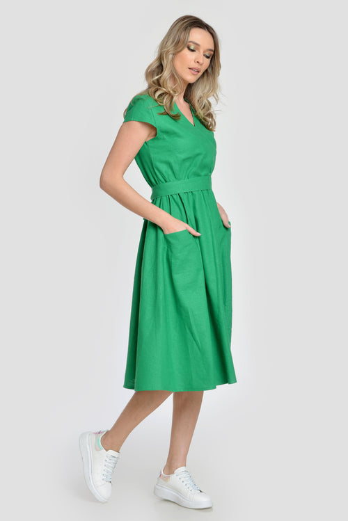 Natalee Fashion Rochie Rochie din in casual verde  Chanter