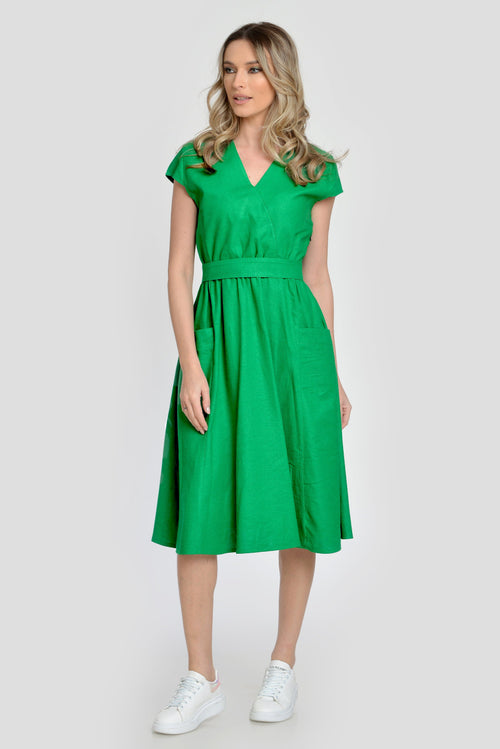 Natalee Fashion Rochie Rochie din in casual verde  Chanter