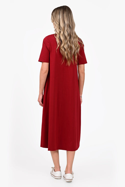 Rochie Eranthe A-line midi burgundy Eranthe