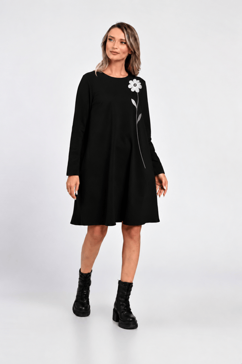 Rochie Eranthe A line neagra Eranthe