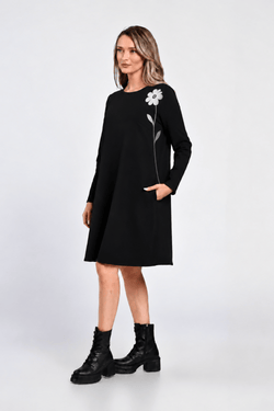 Rochie Eranthe A line neagra Eranthe