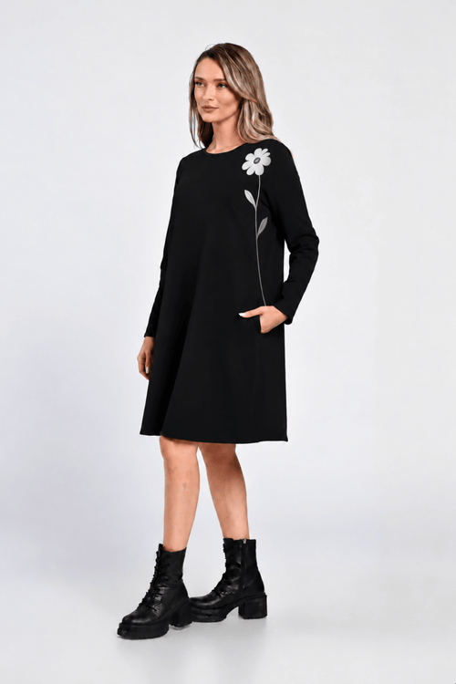 Rochie Eranthe A line neagra Eranthe