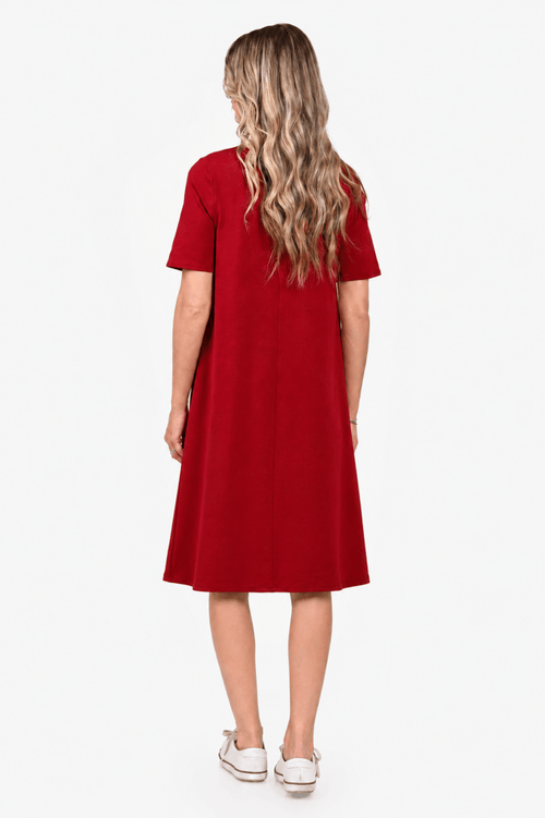 Rochie Eranthe burgundy cu pictura manuala Eranthe